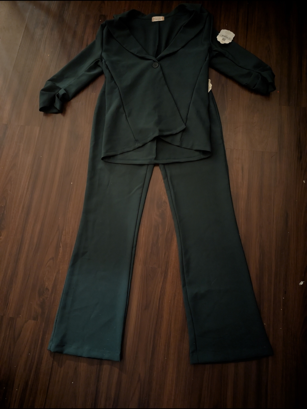 Altar'd State Deep Green Two-Piece Jacket & Wide-Leg Trousers